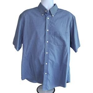 Brooks Brothers Mens Regent Fit Short Sleeve Shirt Blue Check Size Extra‎ Large